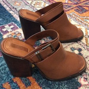 Forever 21 brown heeled mules
